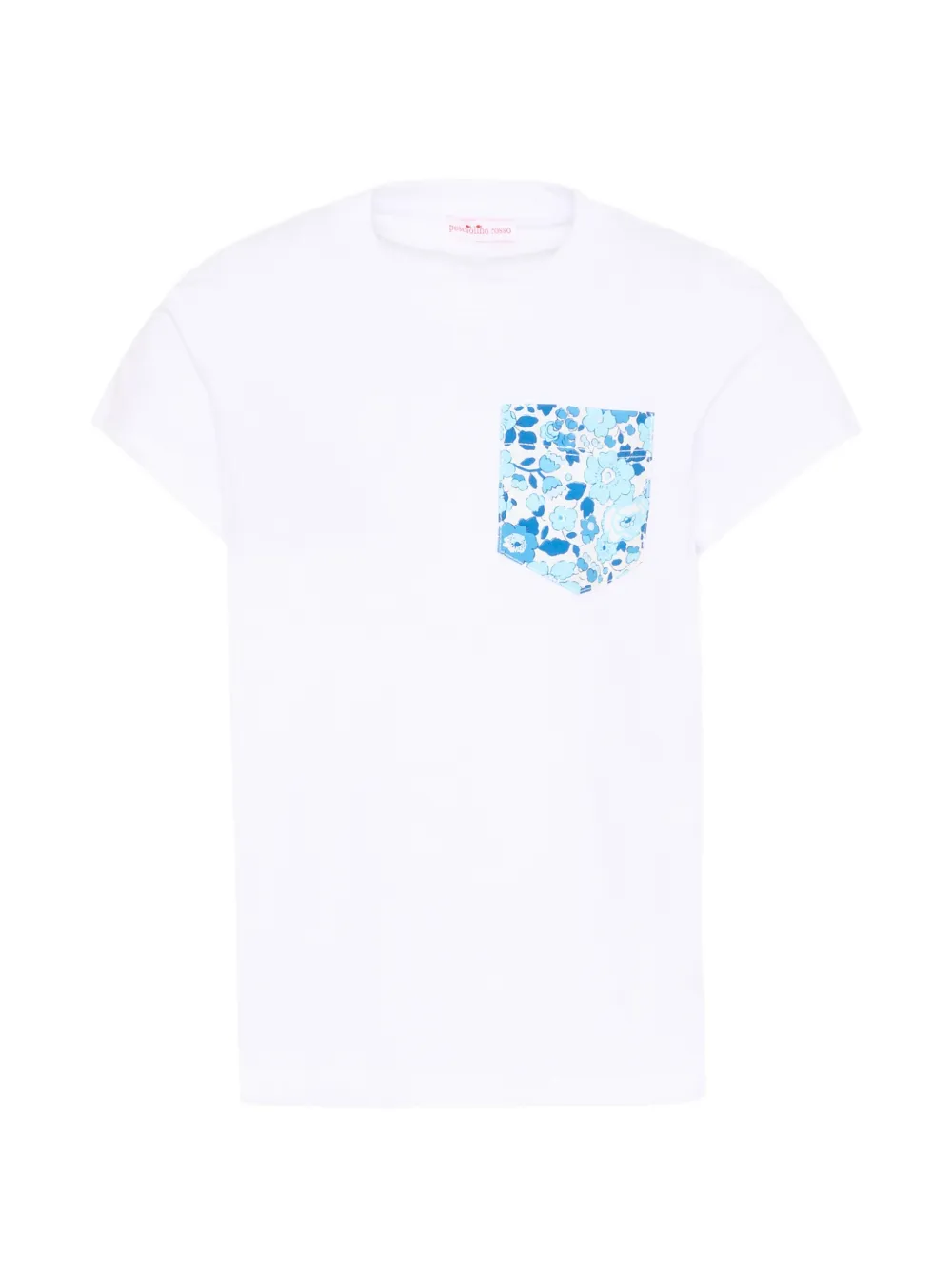 Pesciolino Rosso Kids floral-print pocket T-shirt - Bianco