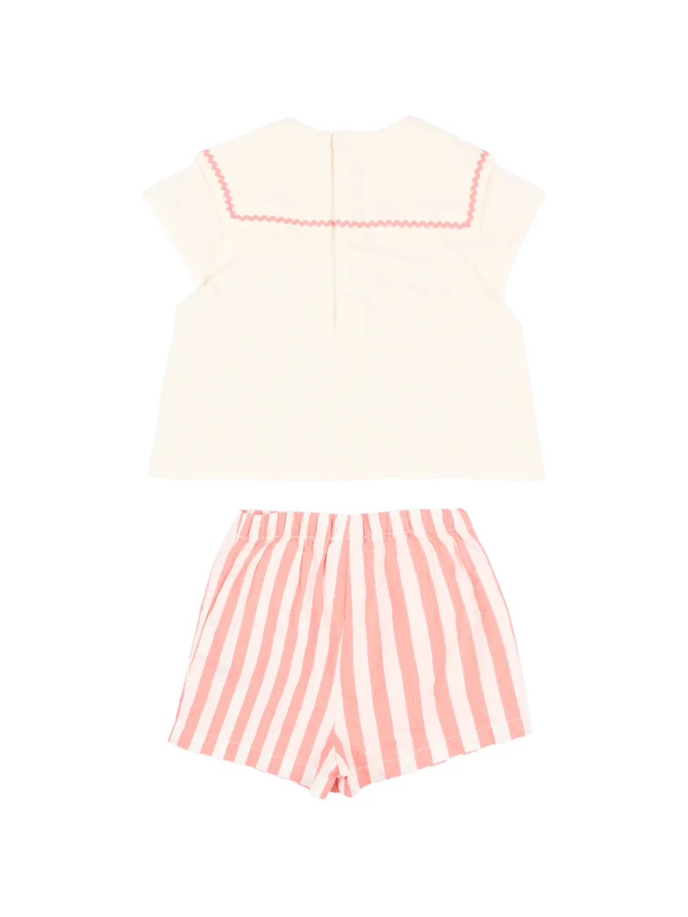  Petit Bateau Striped Short Set - Neutrals 