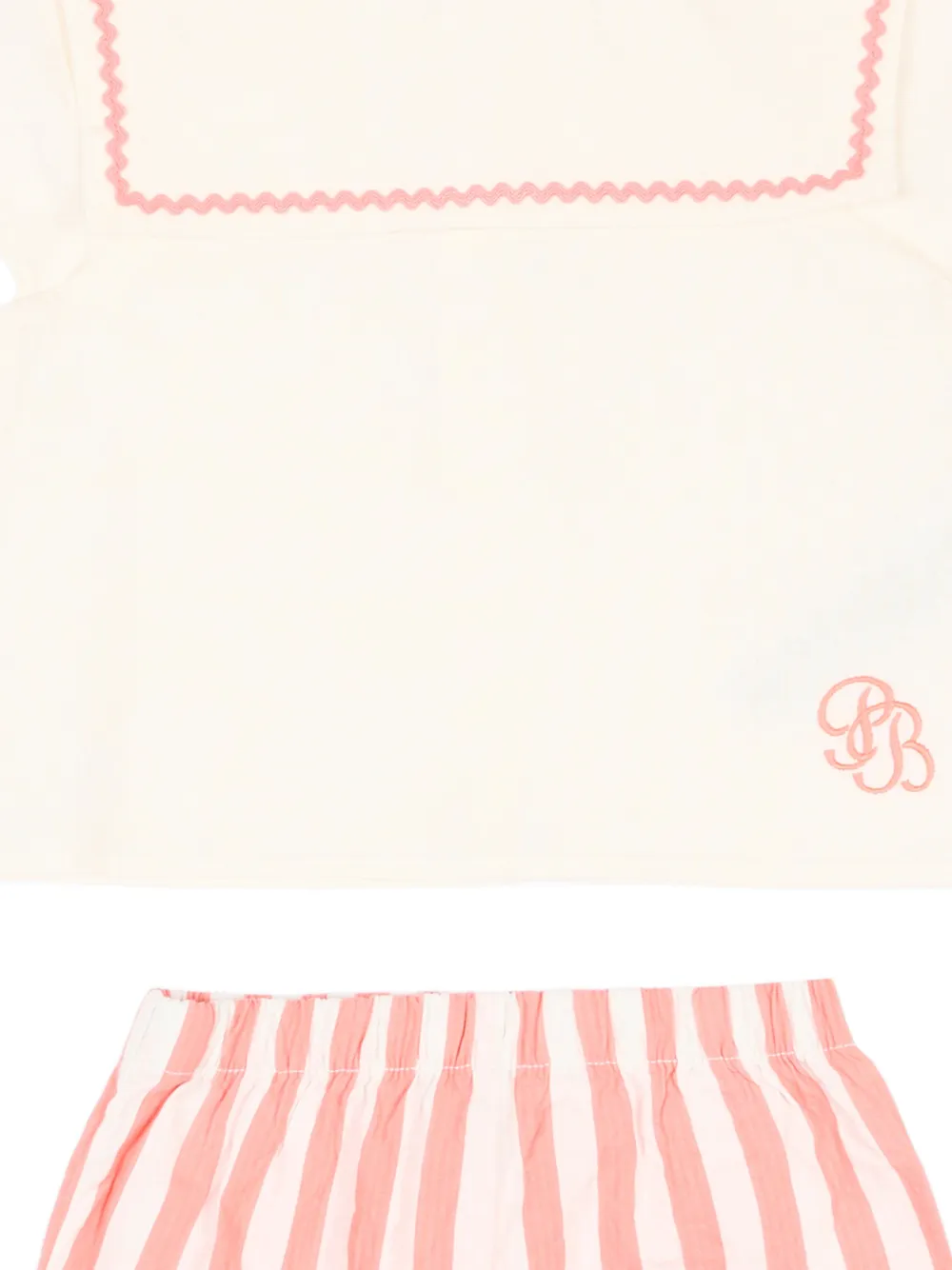  Petit Bateau Striped Short Set - Neutrals 