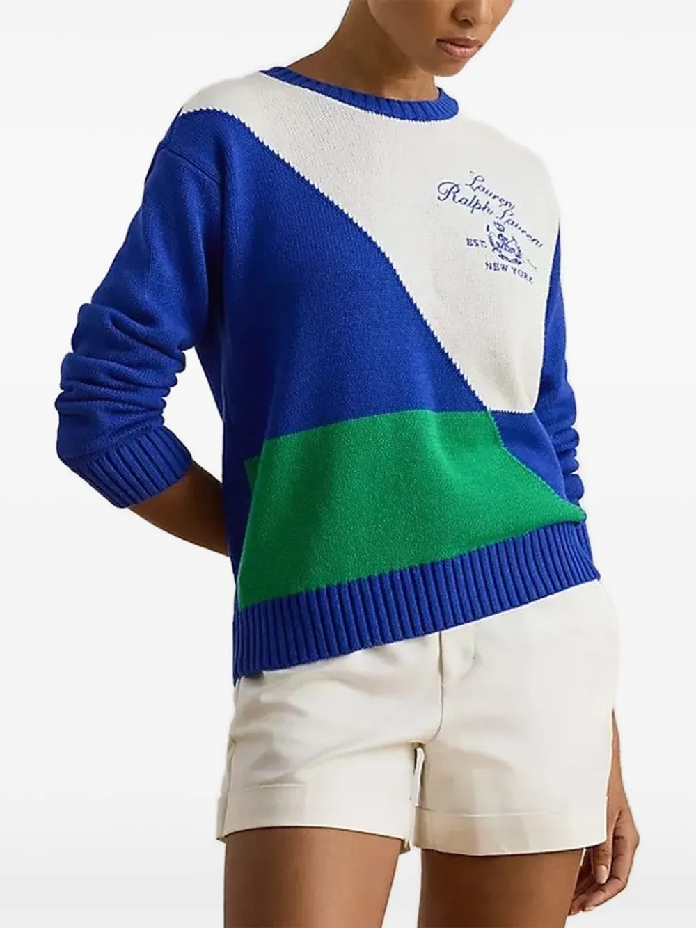 Lauren Ralph Lauren colour-block logo sweater - Blu