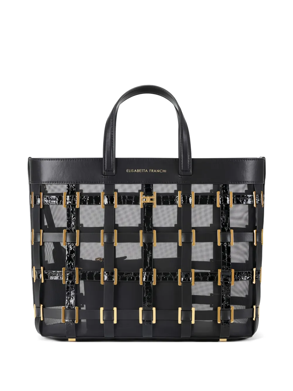 Elisabetta Franchi small mesh tote bag - 110|NERO