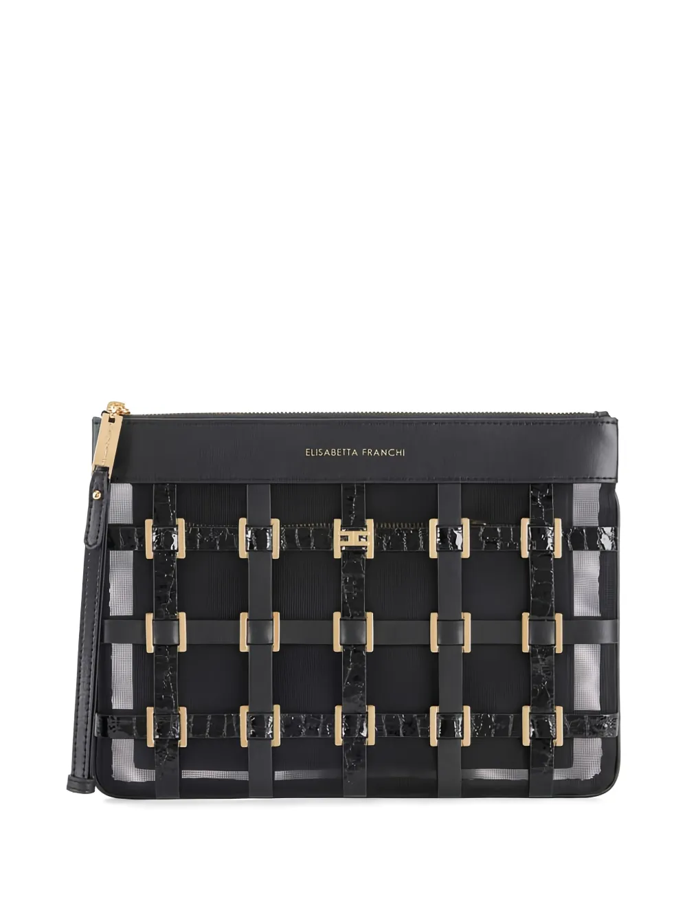 Elisabetta Franchi Clutch met ringdetail Zwart