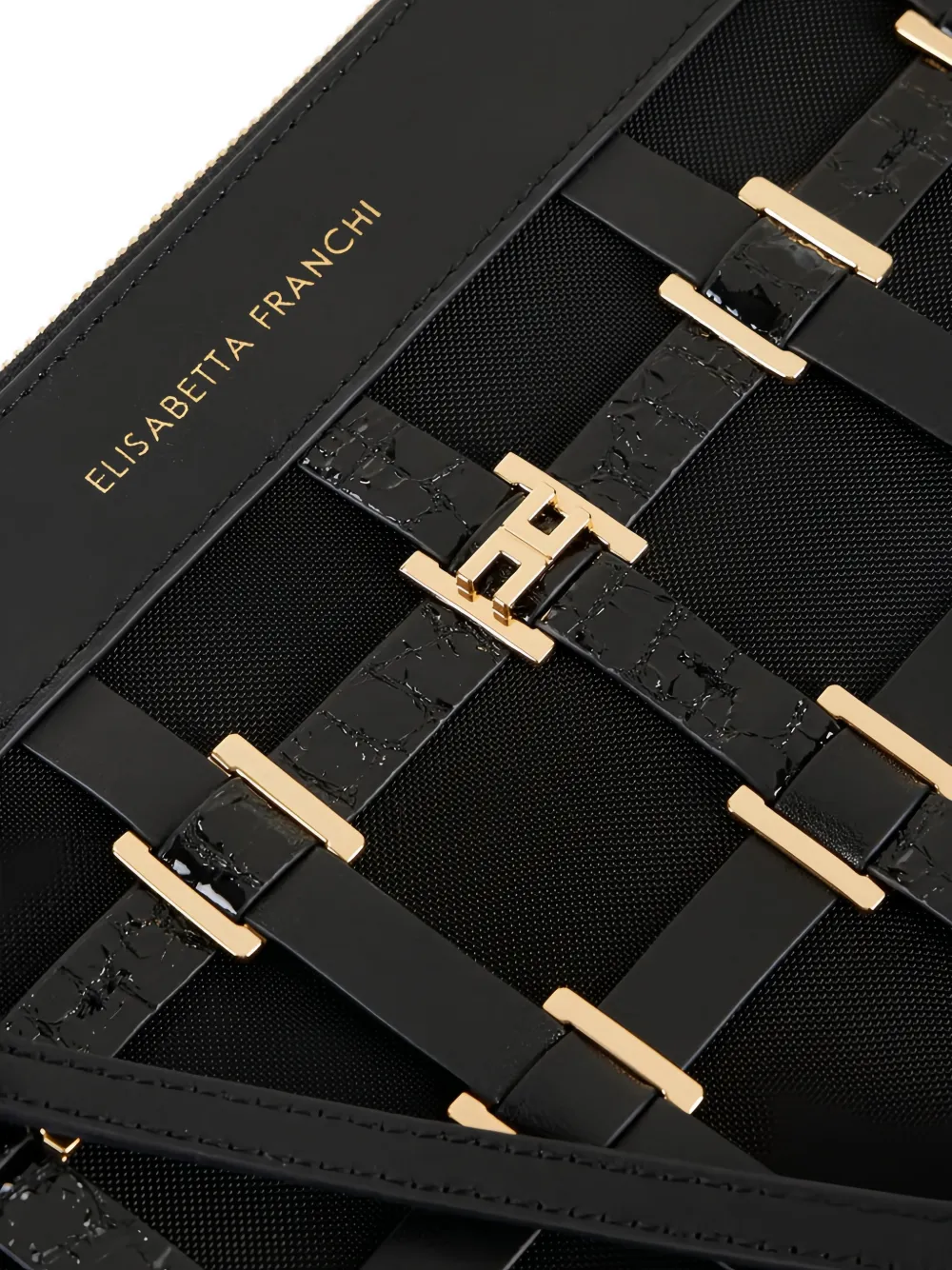 Elisabetta Franchi Clutch met ringdetail Zwart