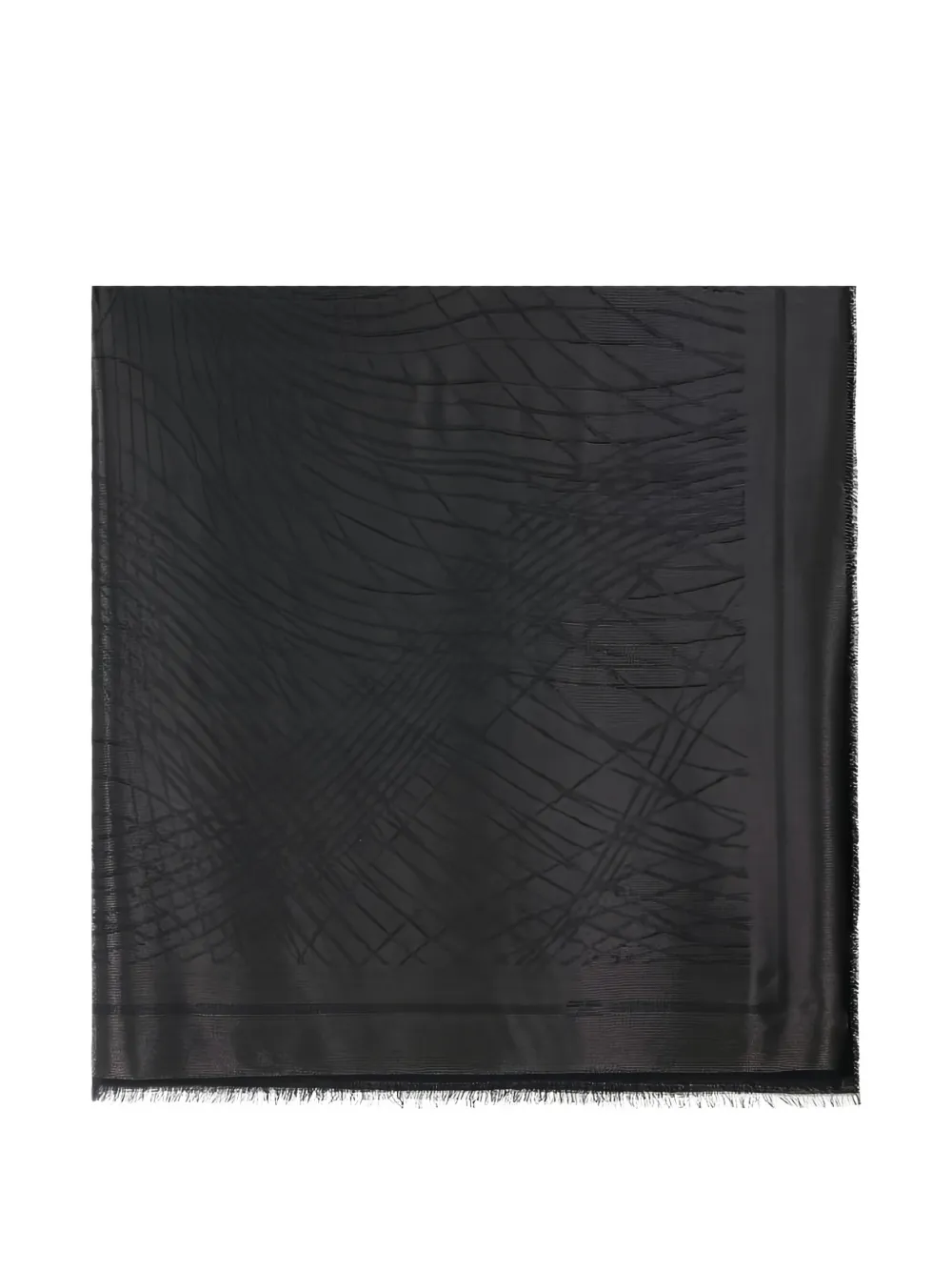 Elisabetta Franchi abstract-print frayed scarf - Nero