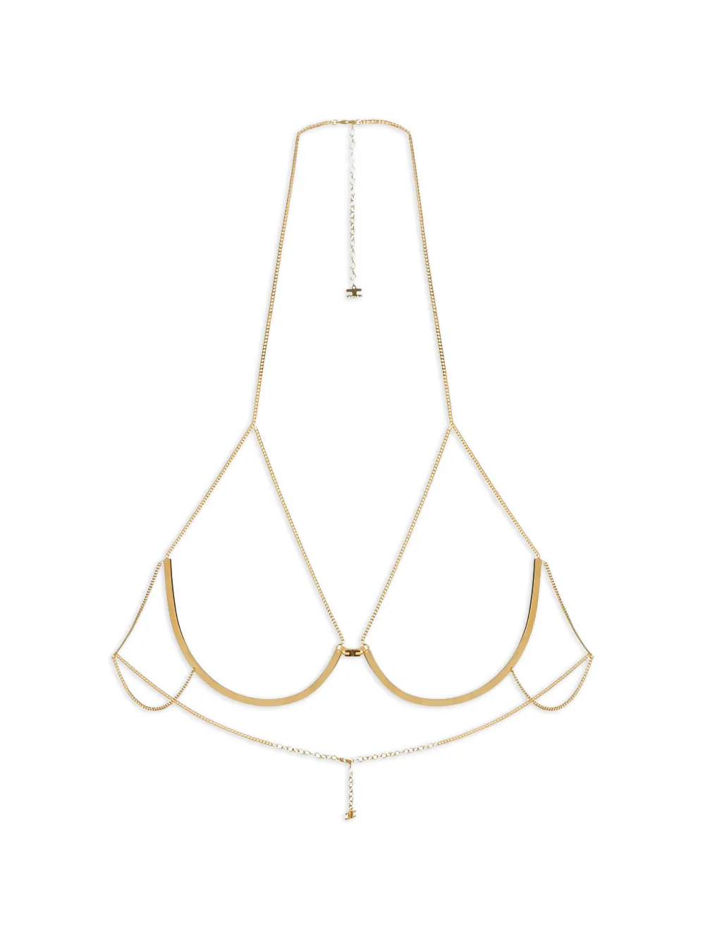 Elisabetta Franchi Body con design brassier - Oro