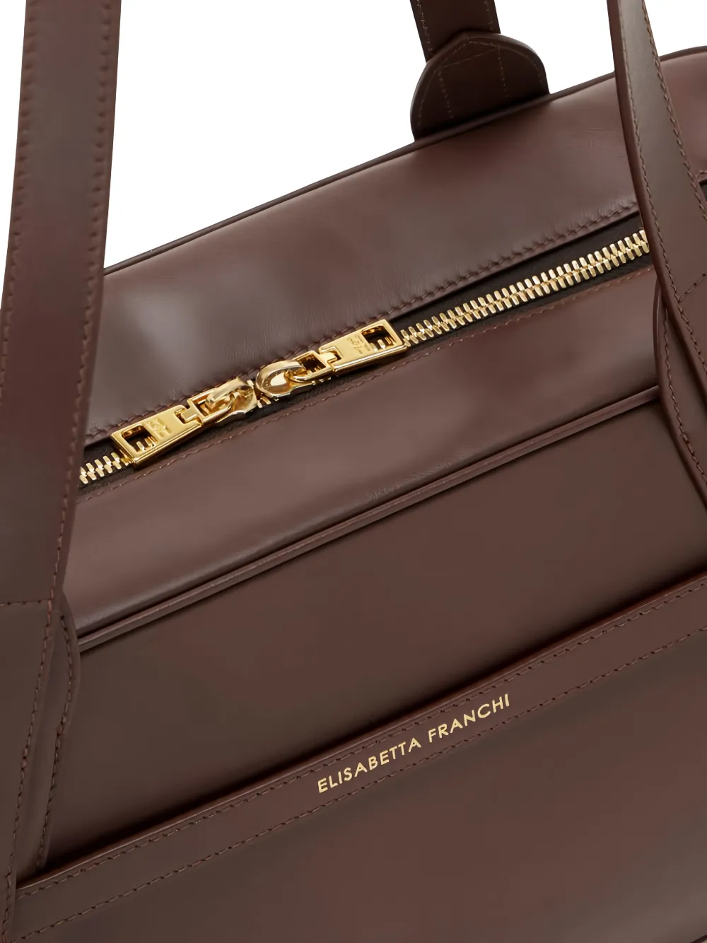 Elisabetta Franchi Schoudertas met slot-detail Bruin