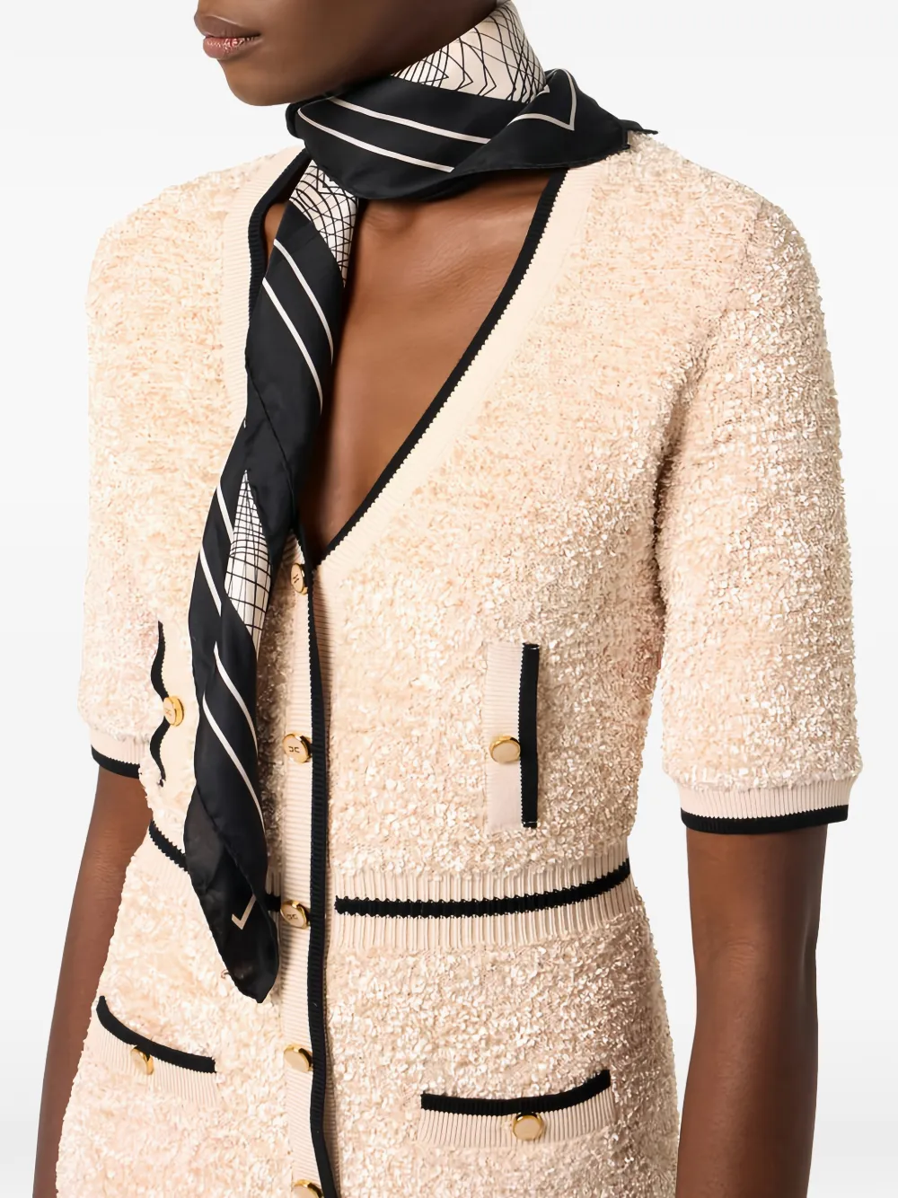 Elisabetta Franchi Foulard sjaal met abstracte print Beige