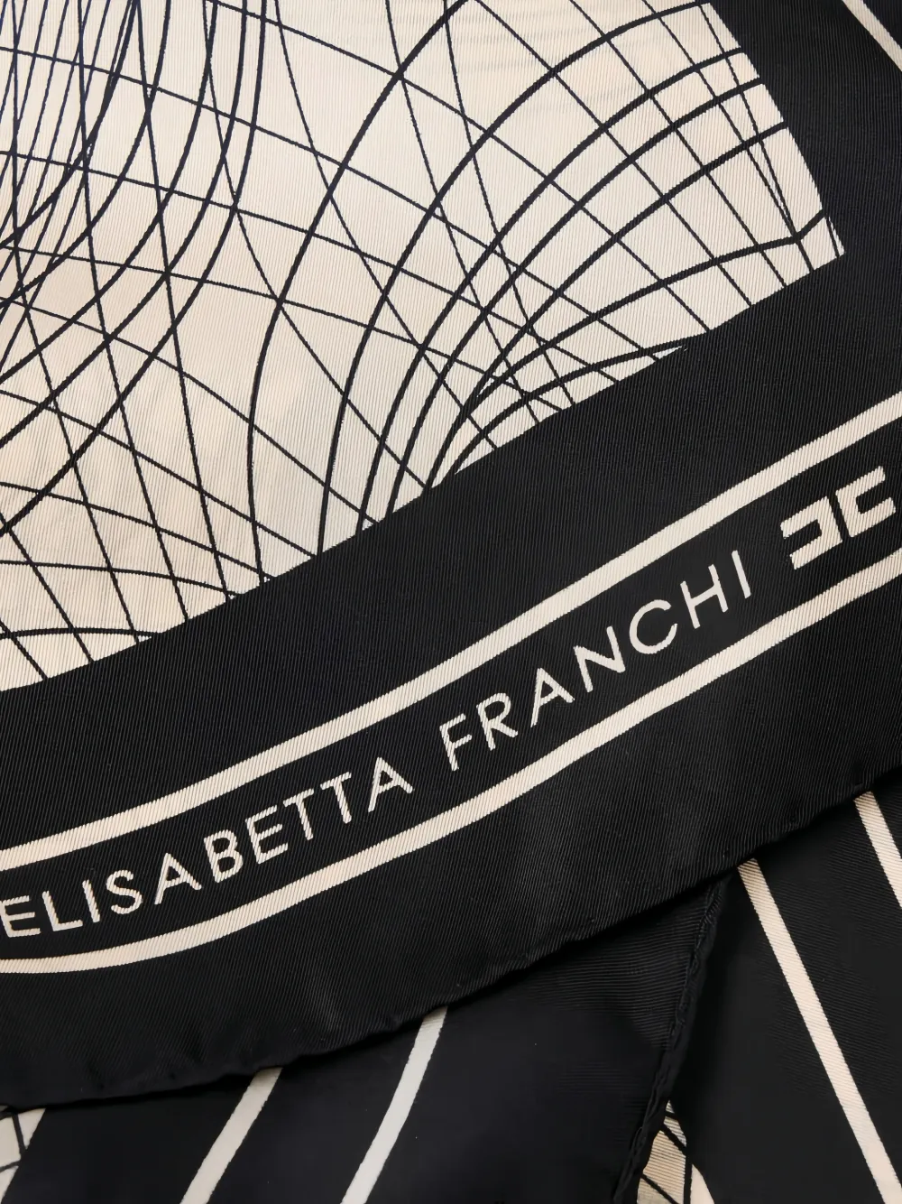 Elisabetta Franchi Foulard sjaal met abstracte print Beige