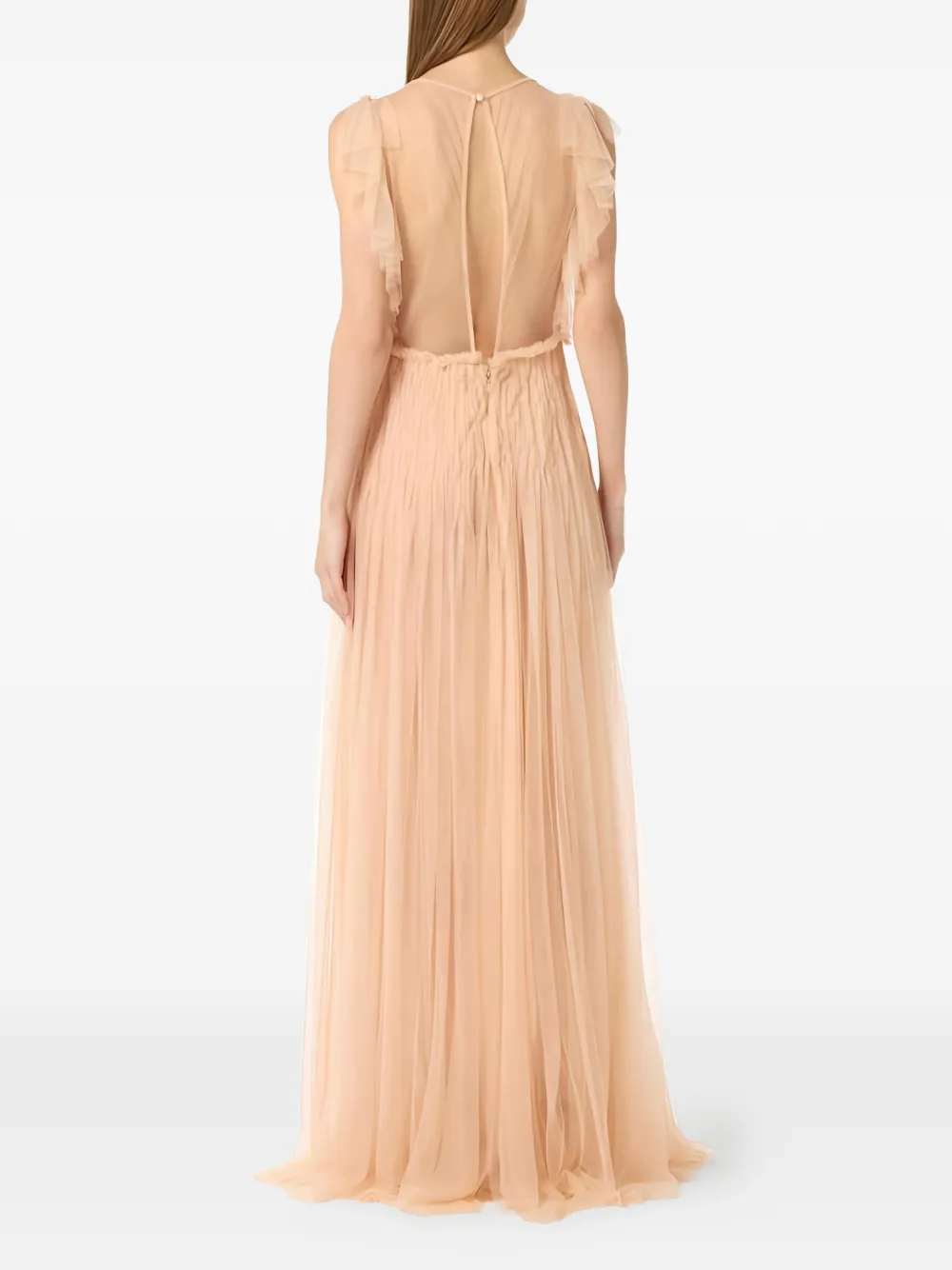 Elisabetta Franchi Maxi-jurk met ruches Beige
