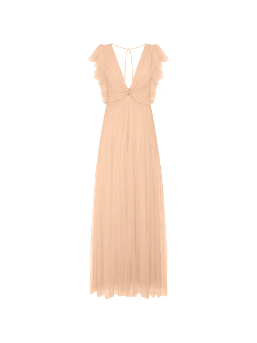 Elisabetta Franchi ruffled maxi dress - Toni neutri