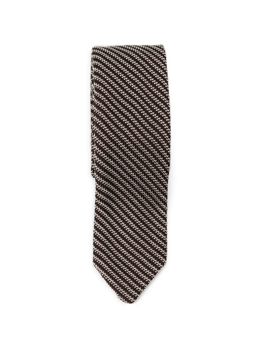 mfpen Formal striped-pattern tie - Marrone