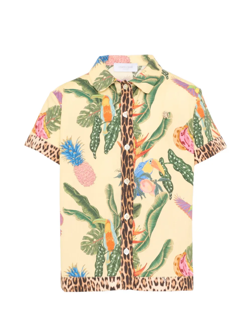 Roberto Cavalli Junior patterned short-sleeve shirt - Giallo