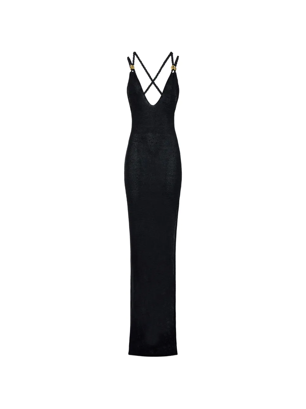 Elisabetta Franchi braided-strap maxi dress - Nero