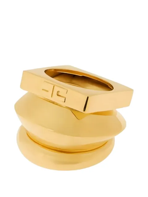 Elisabetta Franchi geometric logo-engraved ring