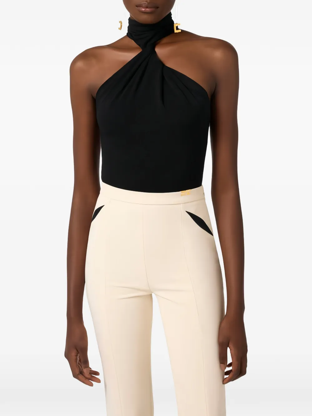 Elisabetta Franchi Body van crêpe jersey Zwart