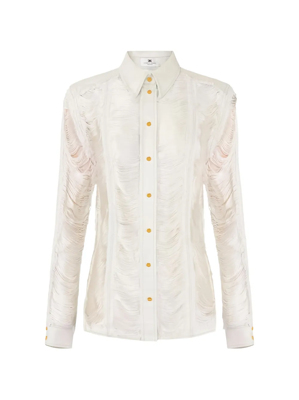 Elisabetta Franchi distressed fringed shirt - Toni neutri