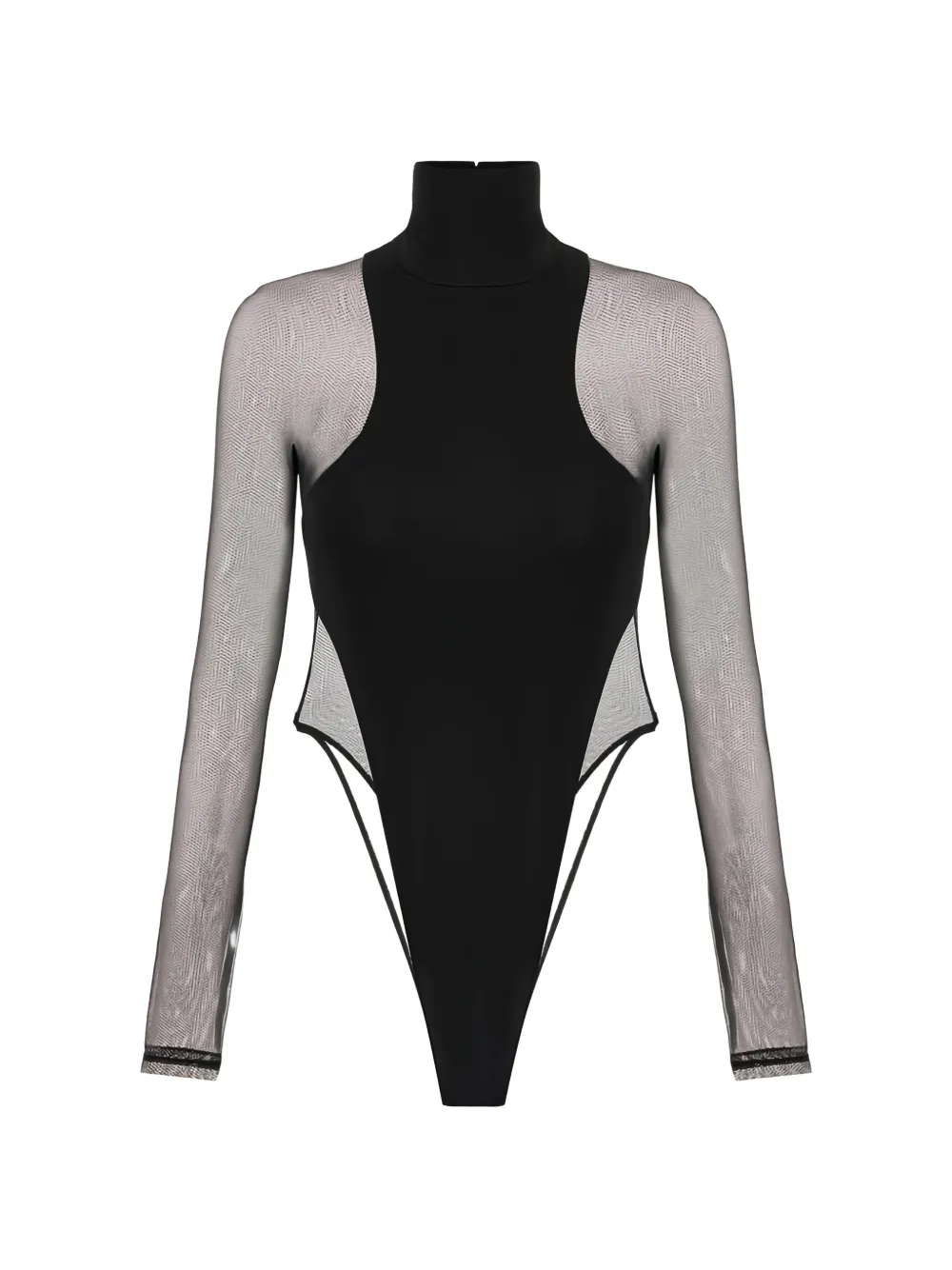 Elisabetta Franchi Body aus Tüll mit Rollkragen - Schwarz