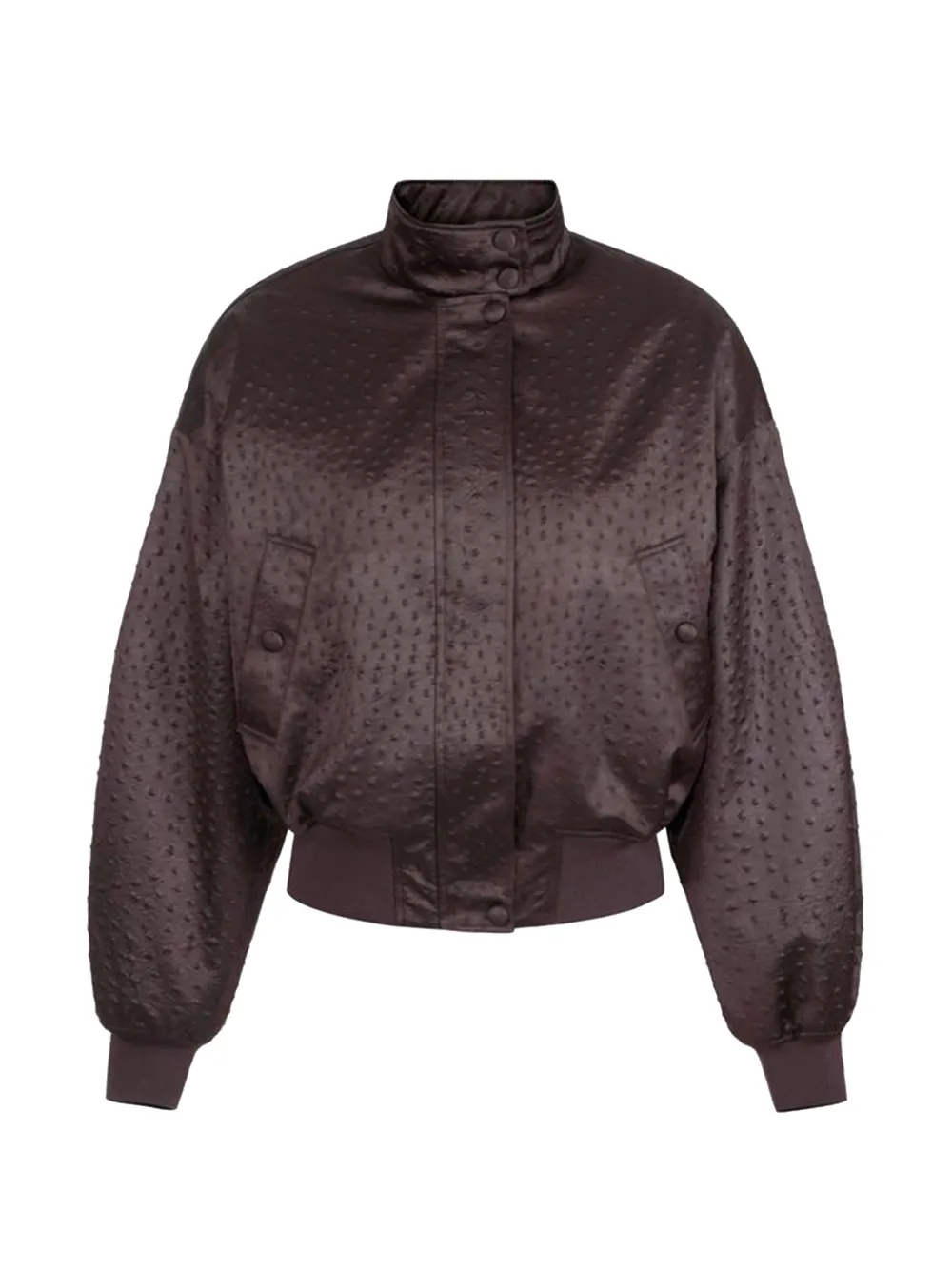 Ostrich-Print Taffeta Jacket