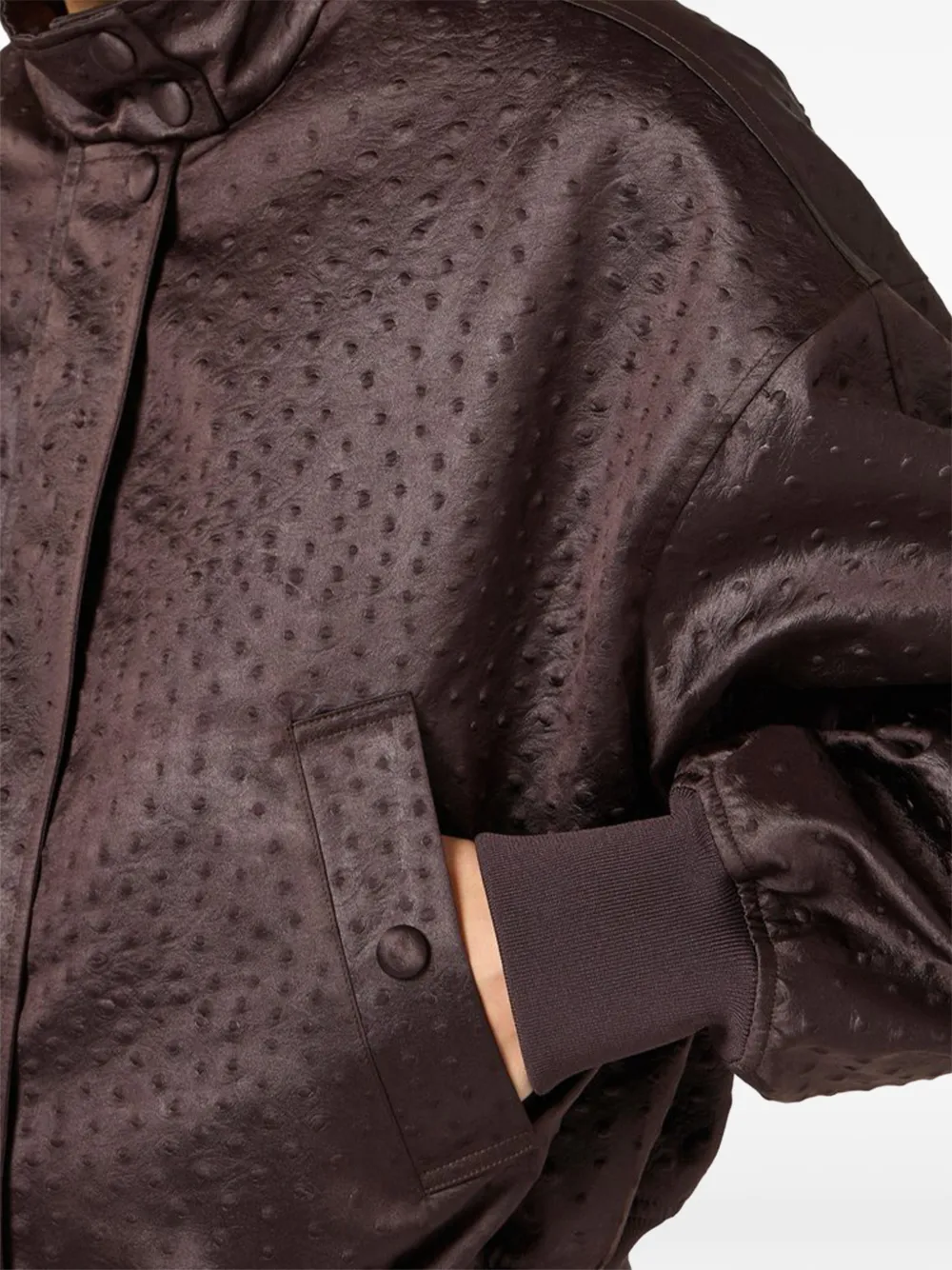 Ostrich-Print Taffeta Jacket