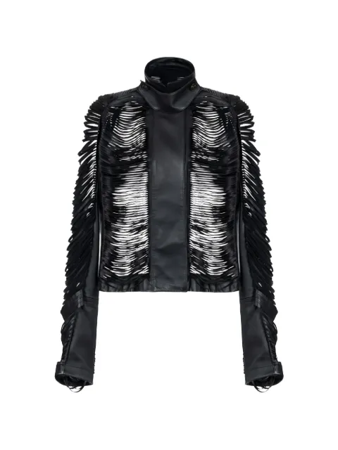 Elisabetta Franchi fringed leather jacket