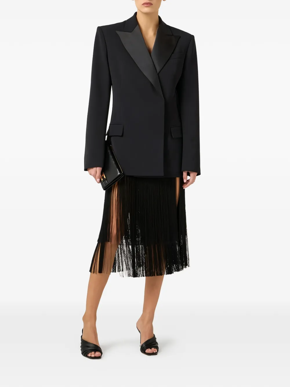 Elisabetta Franchi Skirt With Fringes | Black | FARFETCH