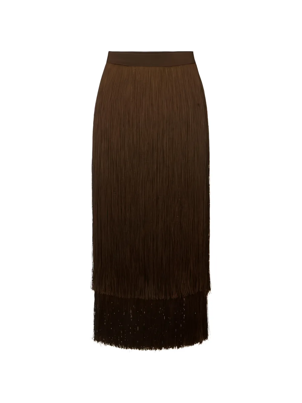 Elisabetta Franchi fringed midi skirt - Braun
