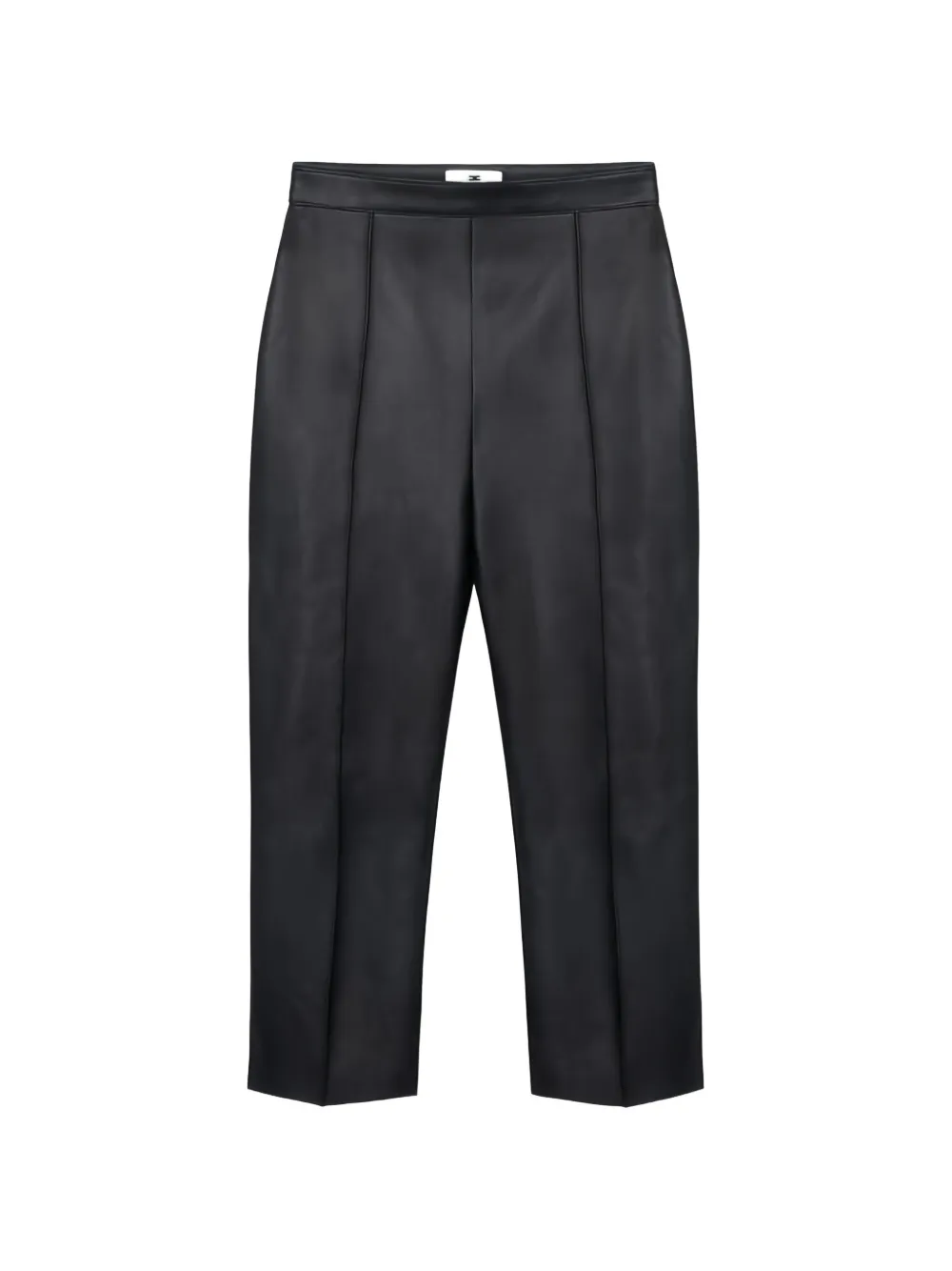 Elisabetta Franchi leather side-slits trousers - Nero