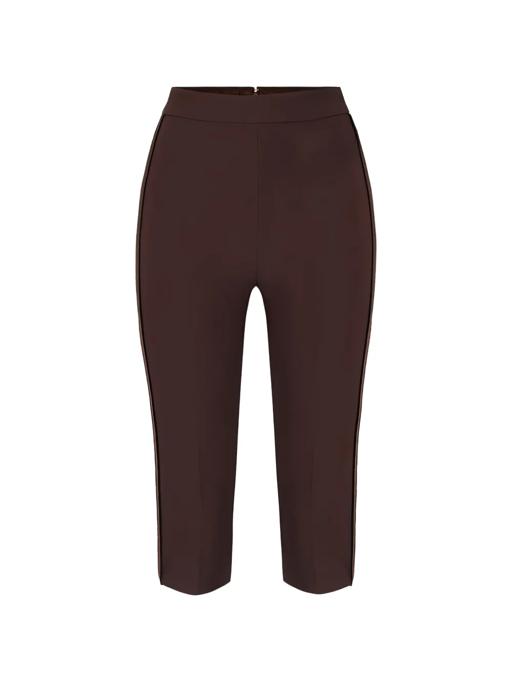 Elisabetta Franchi satin insert capri trousers - Marrone
