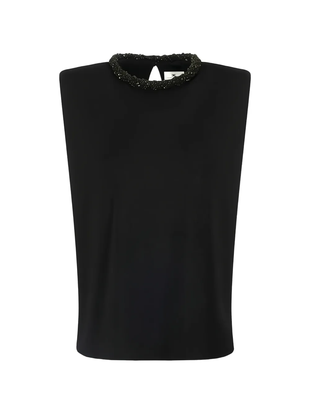 Elisabetta Franchi jewel-embellished sleeveless top - Schwarz