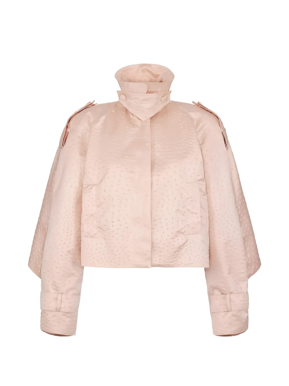 Elisabetta Franchi ostrich-print taffeta jacket - Rosa