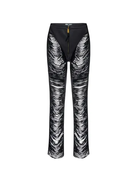 Elisabetta Franchi pantalones de piel napa con flecos