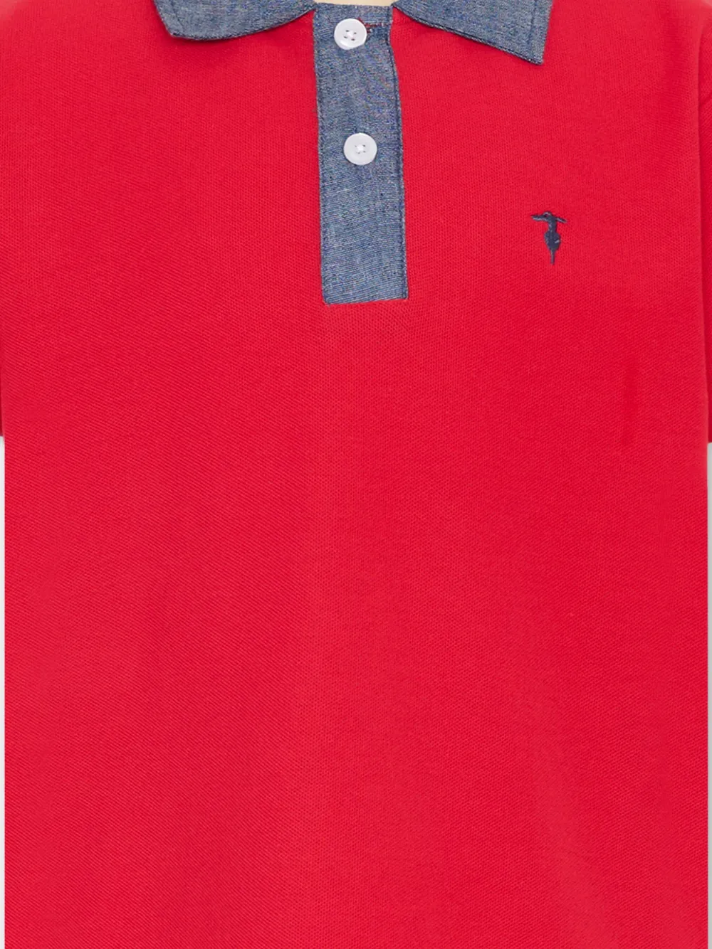  Trussardi Junior Short-sleeve Piqué Polo Shirt - Red 
