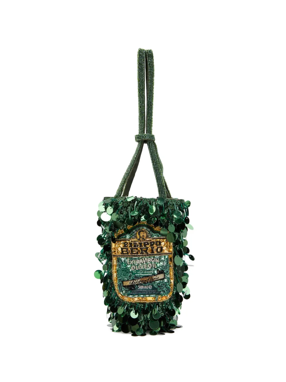 Anya Hindmarch sequin-embellished beaded tote bag - Verde