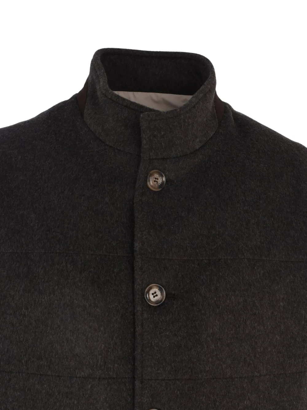 Barba Gewatteerde bodywarmer met knopen Grijs