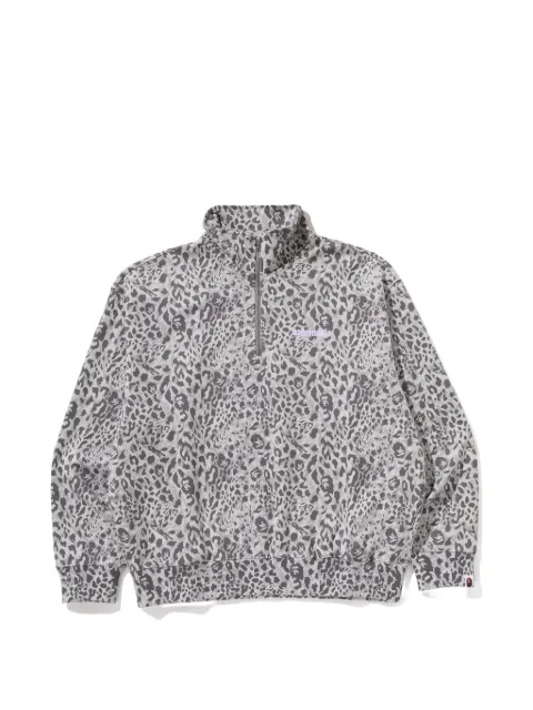 A BATHING APE® leopard pattern zip sweatshirt