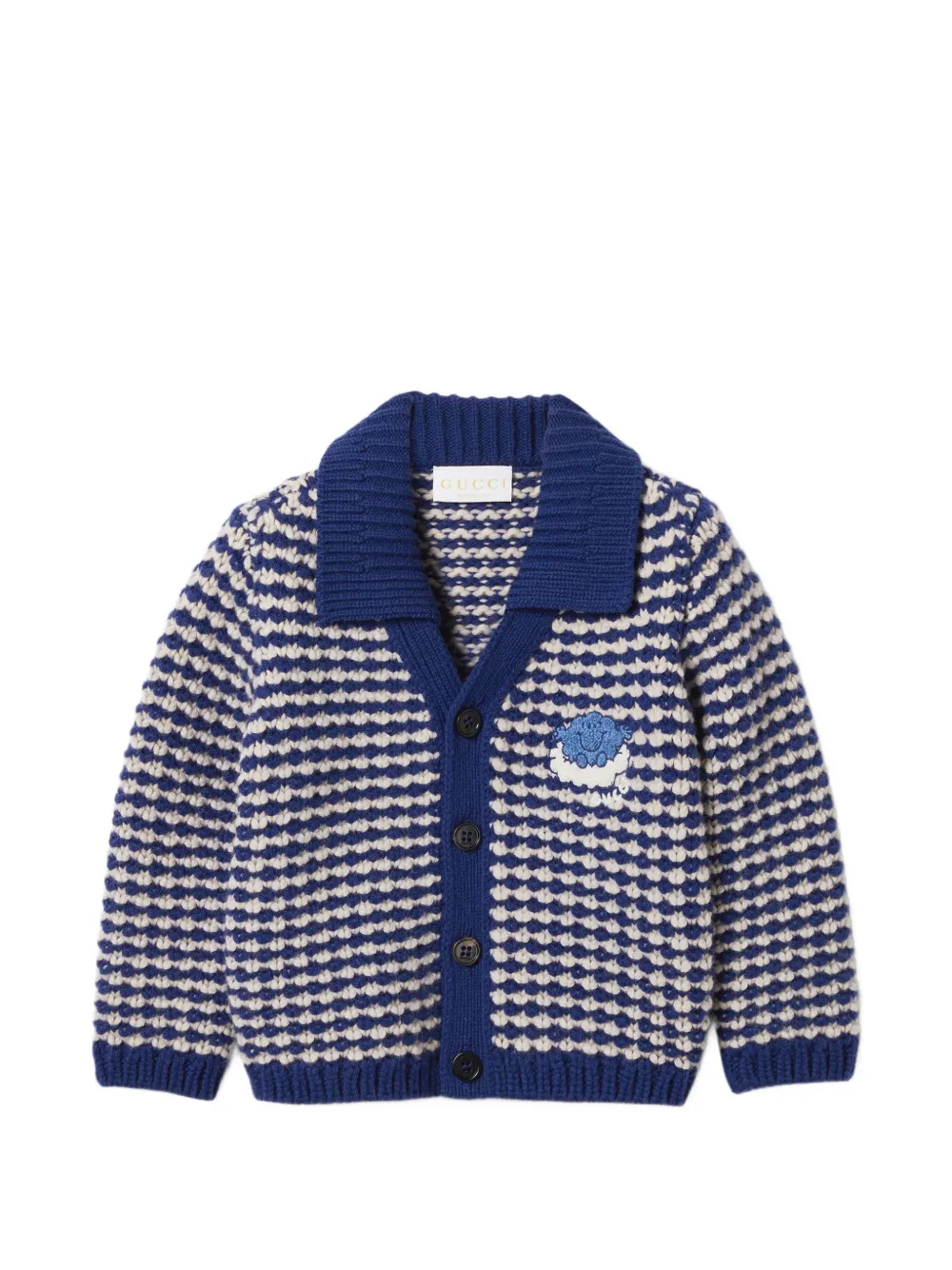 Gucci Kids button-fastening V-neck cardigan - Blau