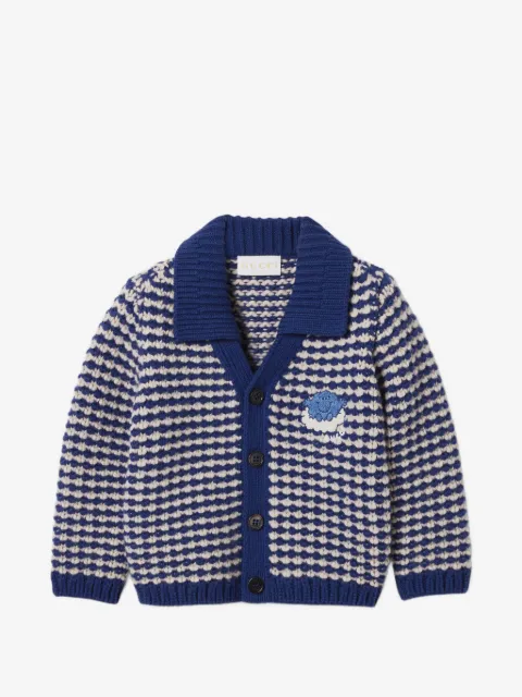 Gucci Kids button-fastening V-neck cardigan