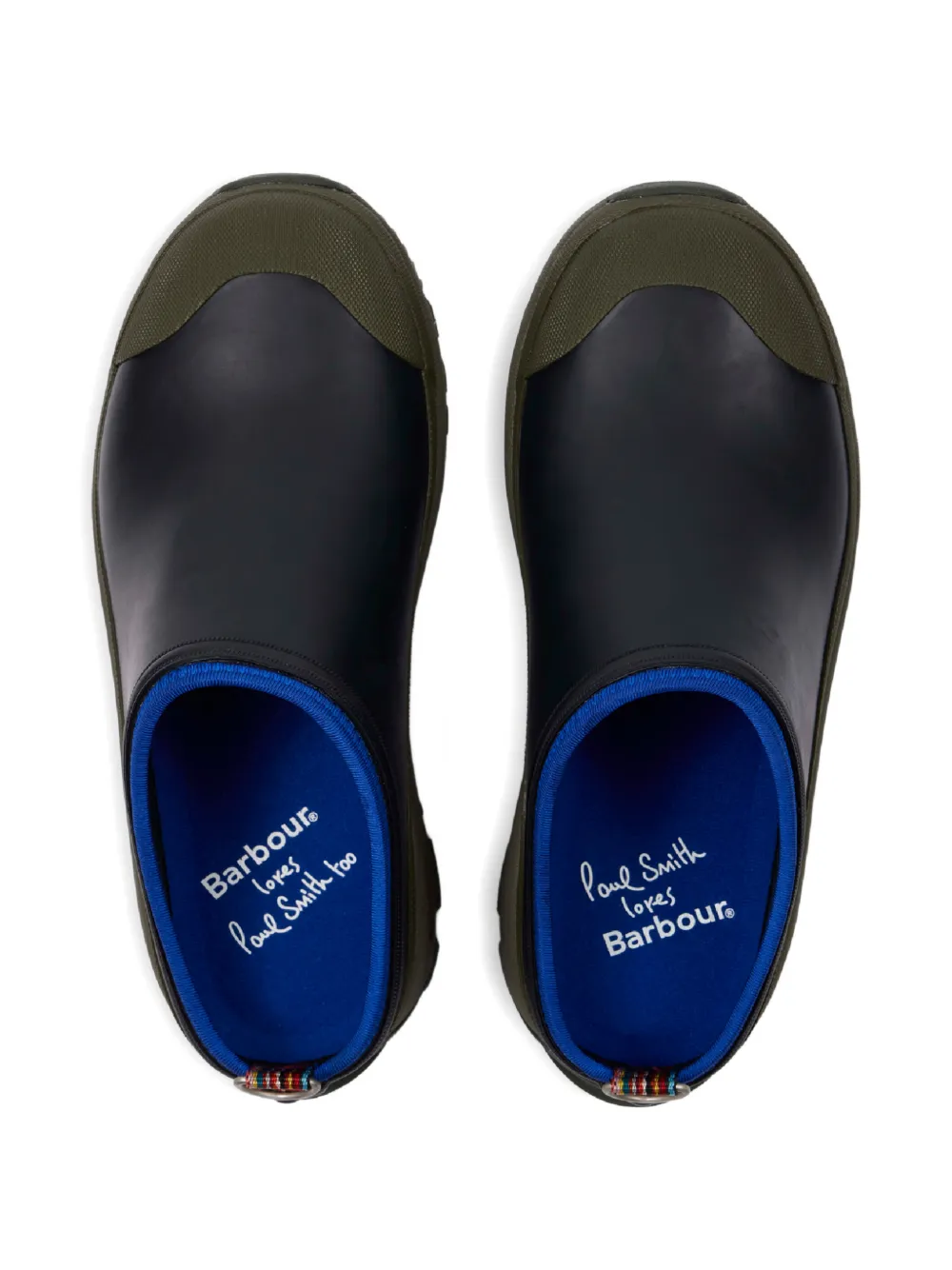 Paul Smith x Barbour contrast-trim clogs Zwart