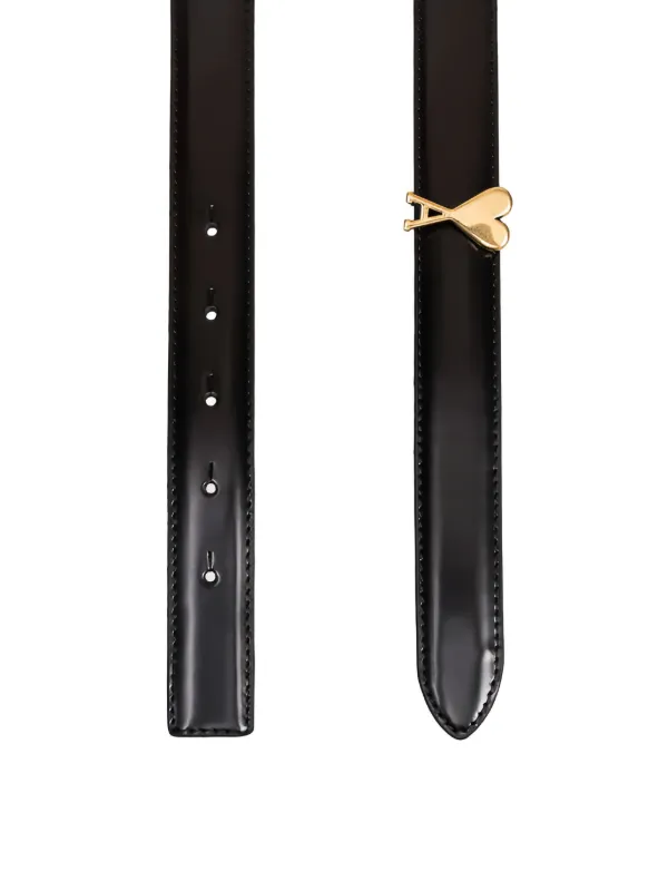 AMI Paris Ami De Coeur バックル ベルト | ブラック | FARFETCH JP