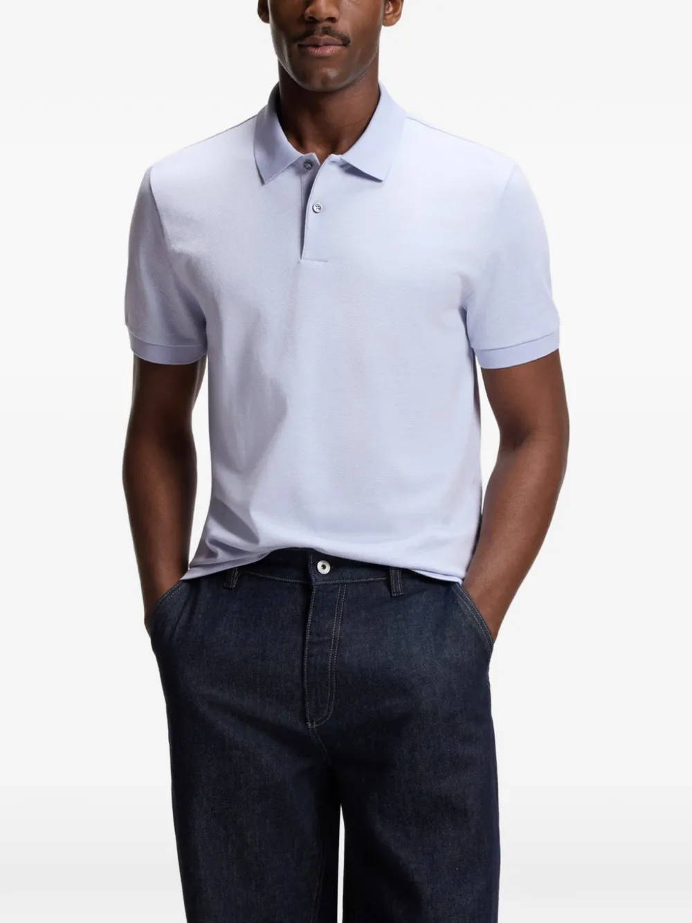 BOSS Katoenen poloshirt Blauw