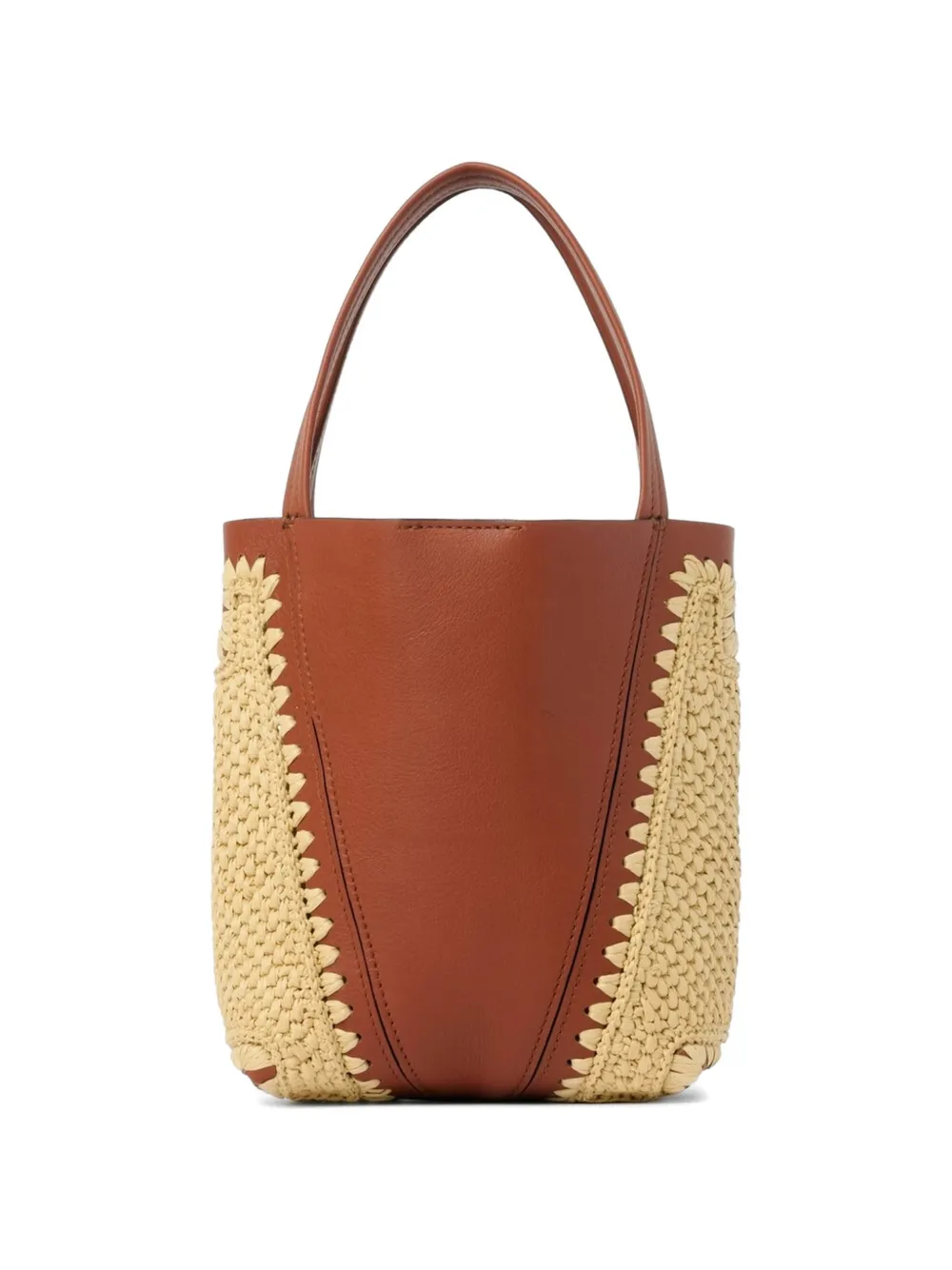  Chloé Small Chloé Spin Woven-pannels Charm-detail Bucket Bag - Brown 