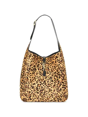 Saint Laurent Le 5 à 7 leopard-print Clasp Shoulder Bag | Neutrals