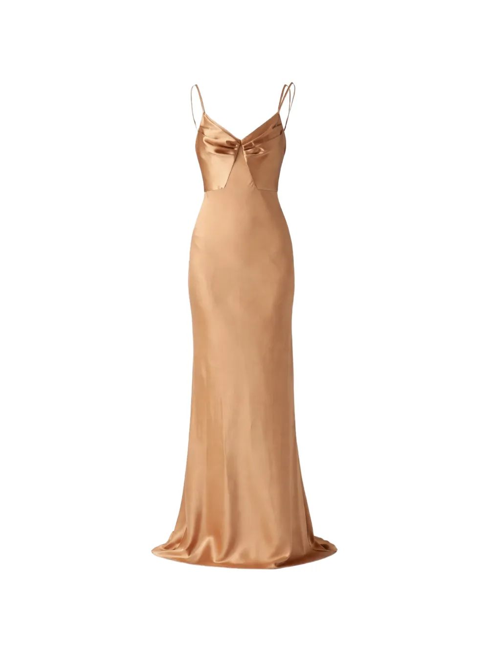 Elisabetta Franchi mermaid-silhouette satin maxi dress - Oro