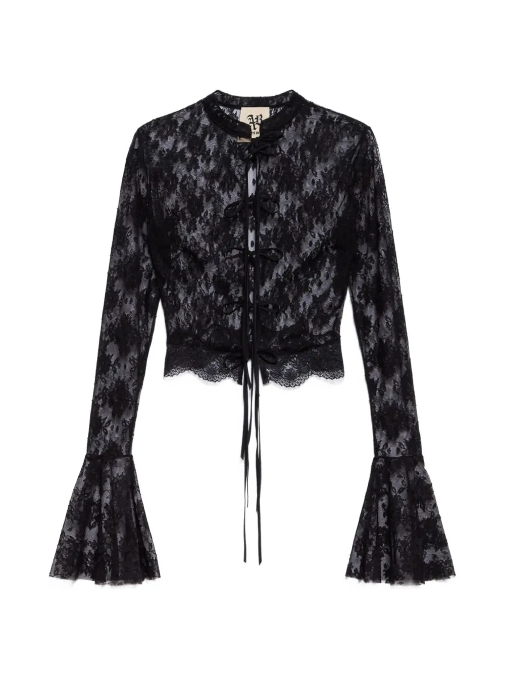 Aniye By Chemisette Era cropped blouse - Nero