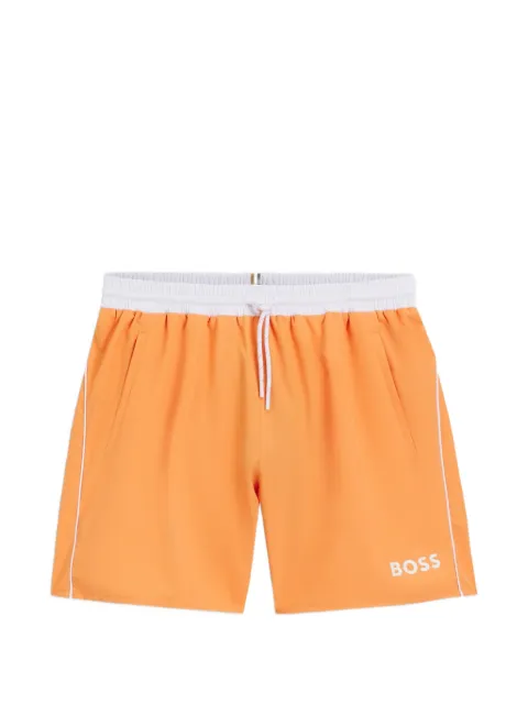 BOSS Bermuda de praia com listra lateral e ajuste no cós