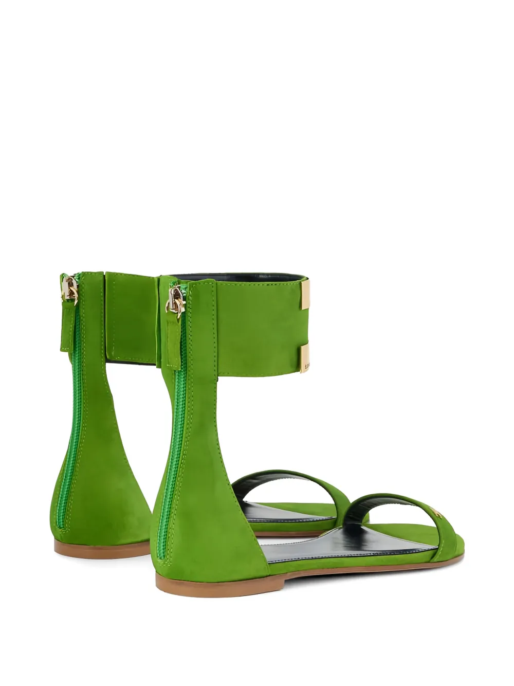 Elisabetta Franchi Sandalen met enkelbandje en logoplakkaat Groen