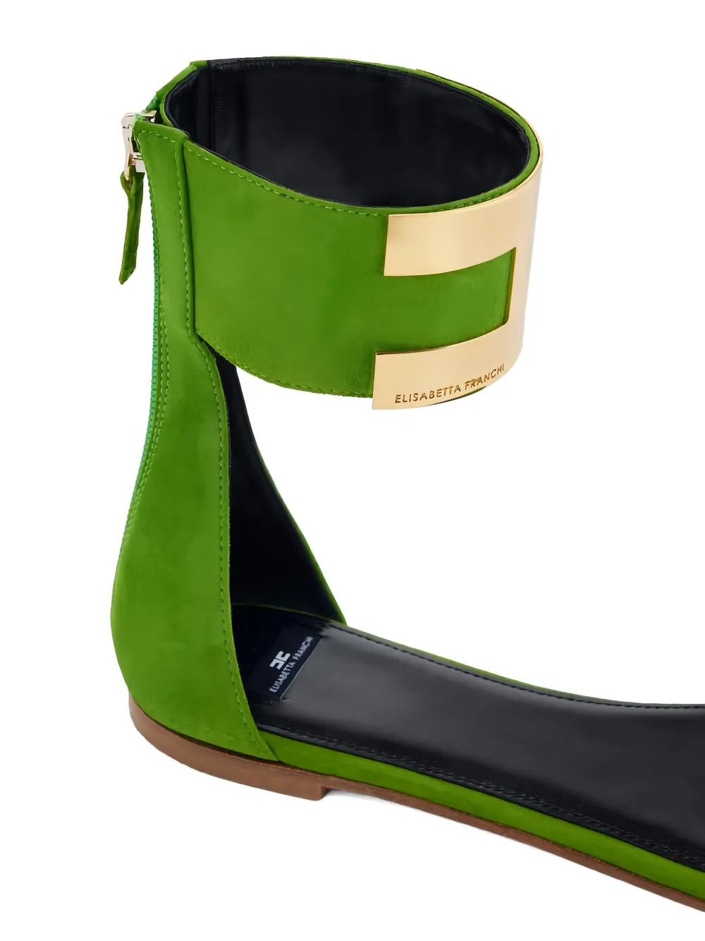 Elisabetta Franchi Sandalen met enkelbandje en logoplakkaat Groen