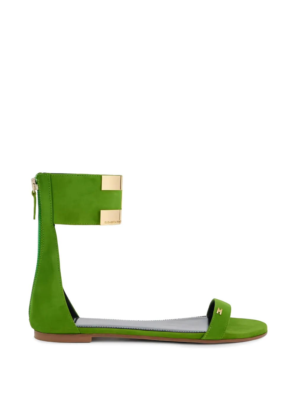 Elisabetta Franchi ankle-strap logo-plaque sandals - Verde