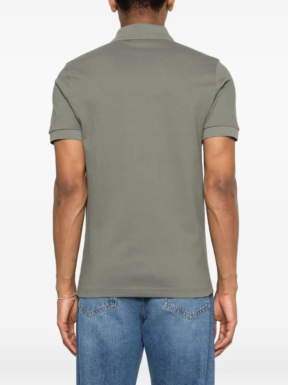 BOSS Poloshirt met rits Groen