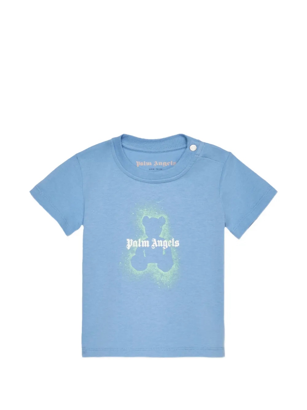 Palm Angels Kids Spray Bear graphic T-shirt - Blu